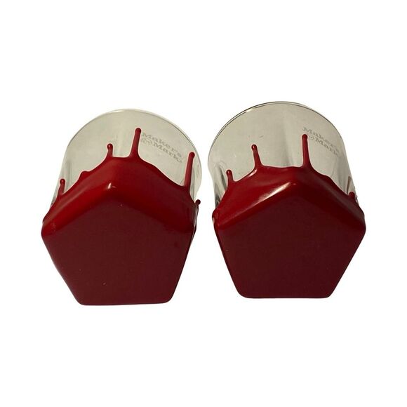 Makers Mark Red Dipped Wax‎ Drip Look Liquor Whiskey Shot Glasses Set of 2 - Picture 3 of 7